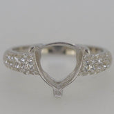 Sterling Silver Semi Mount Ring Setting Trillion TRI 10x10mm w/ White Topaz Accent - Syzjewelry